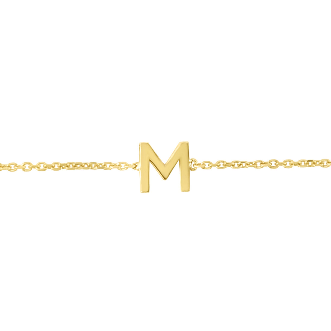 14K Mini Initial M Bracelet