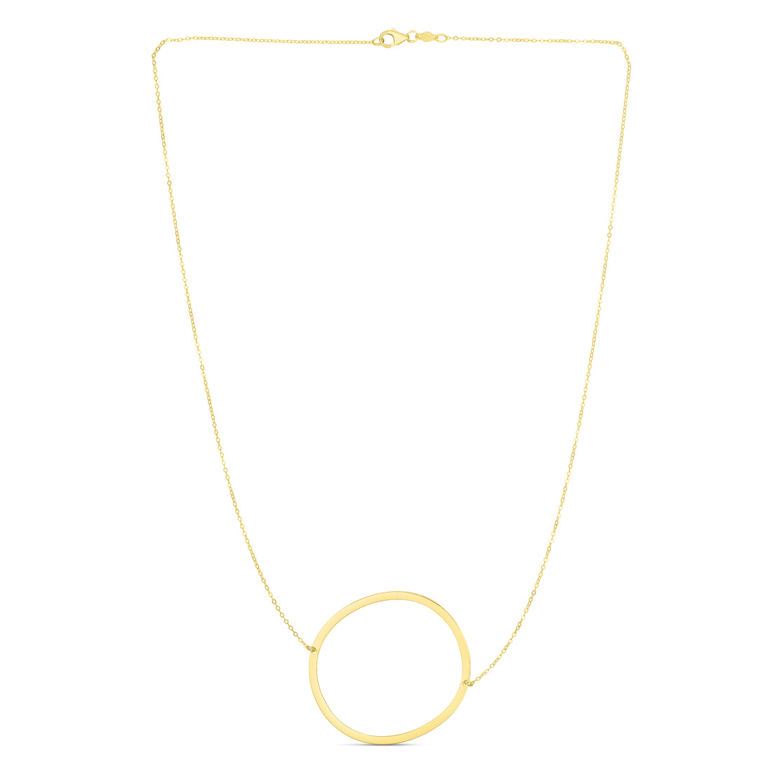 14K Gold Large Initial O Necklace