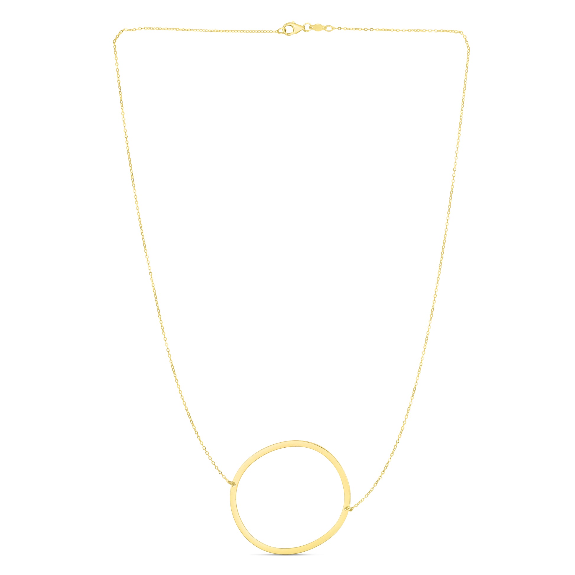 14K Gold Large Initial O Necklace