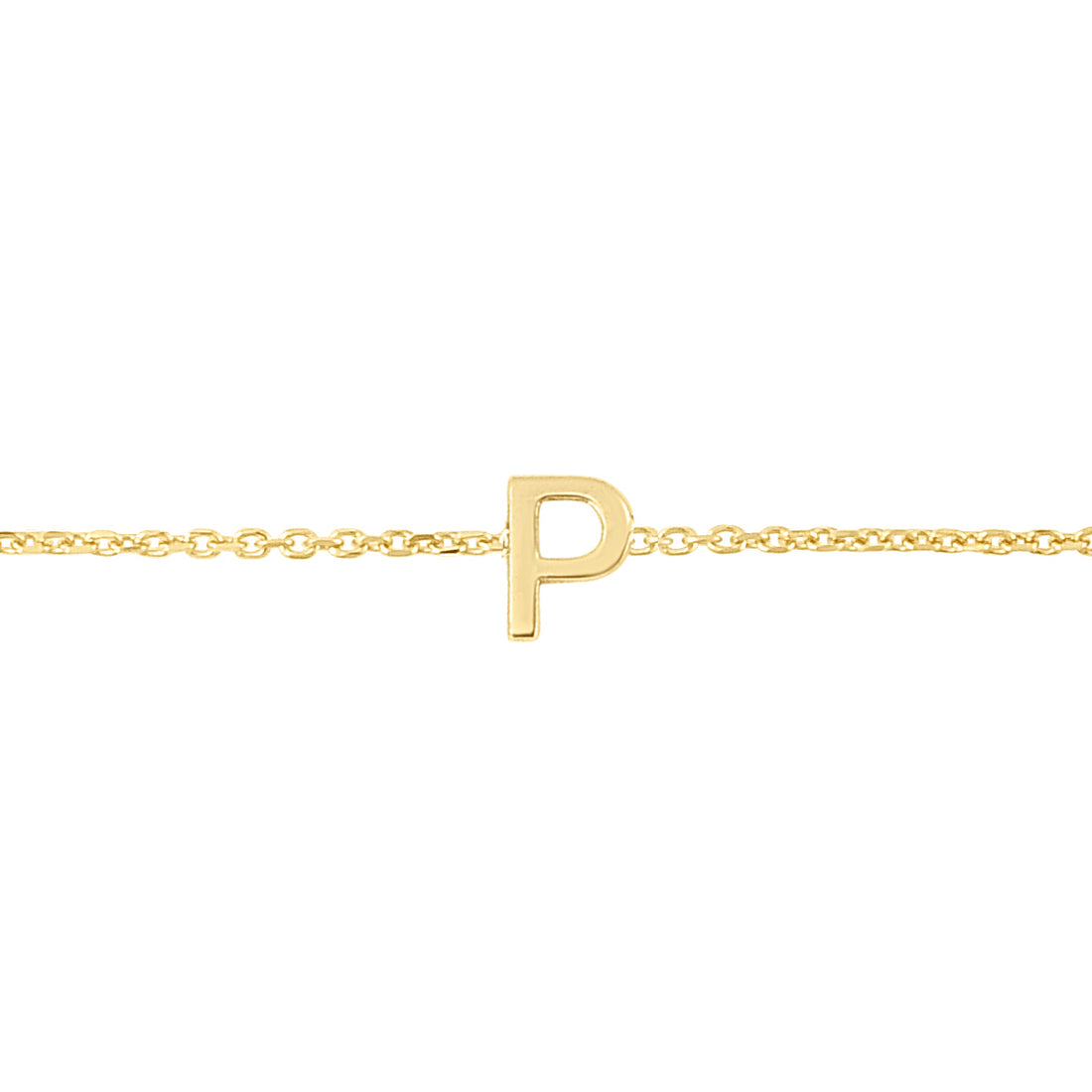 14K Mini Initial P Bracelet