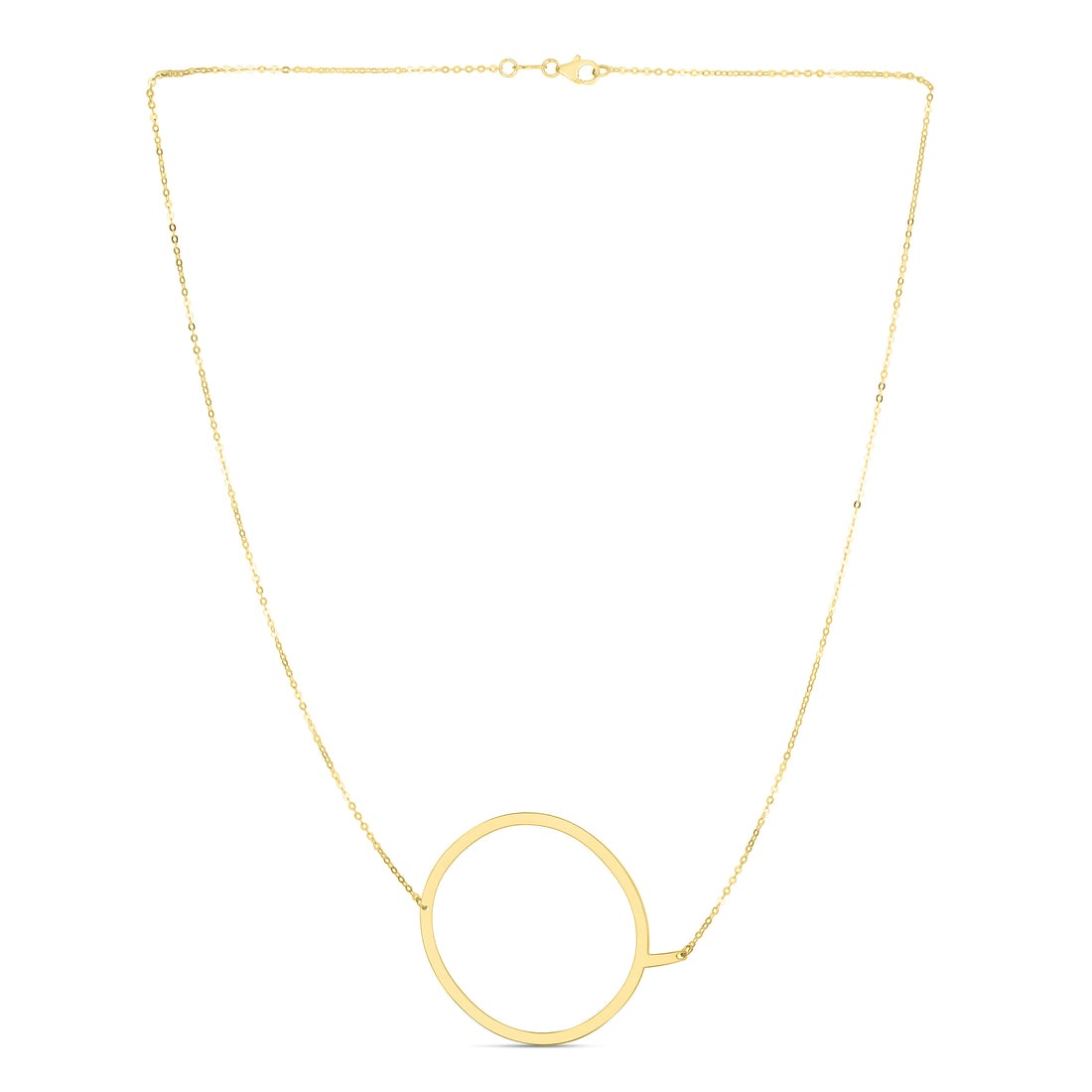 14K Gold Large Initial Q Necklace
