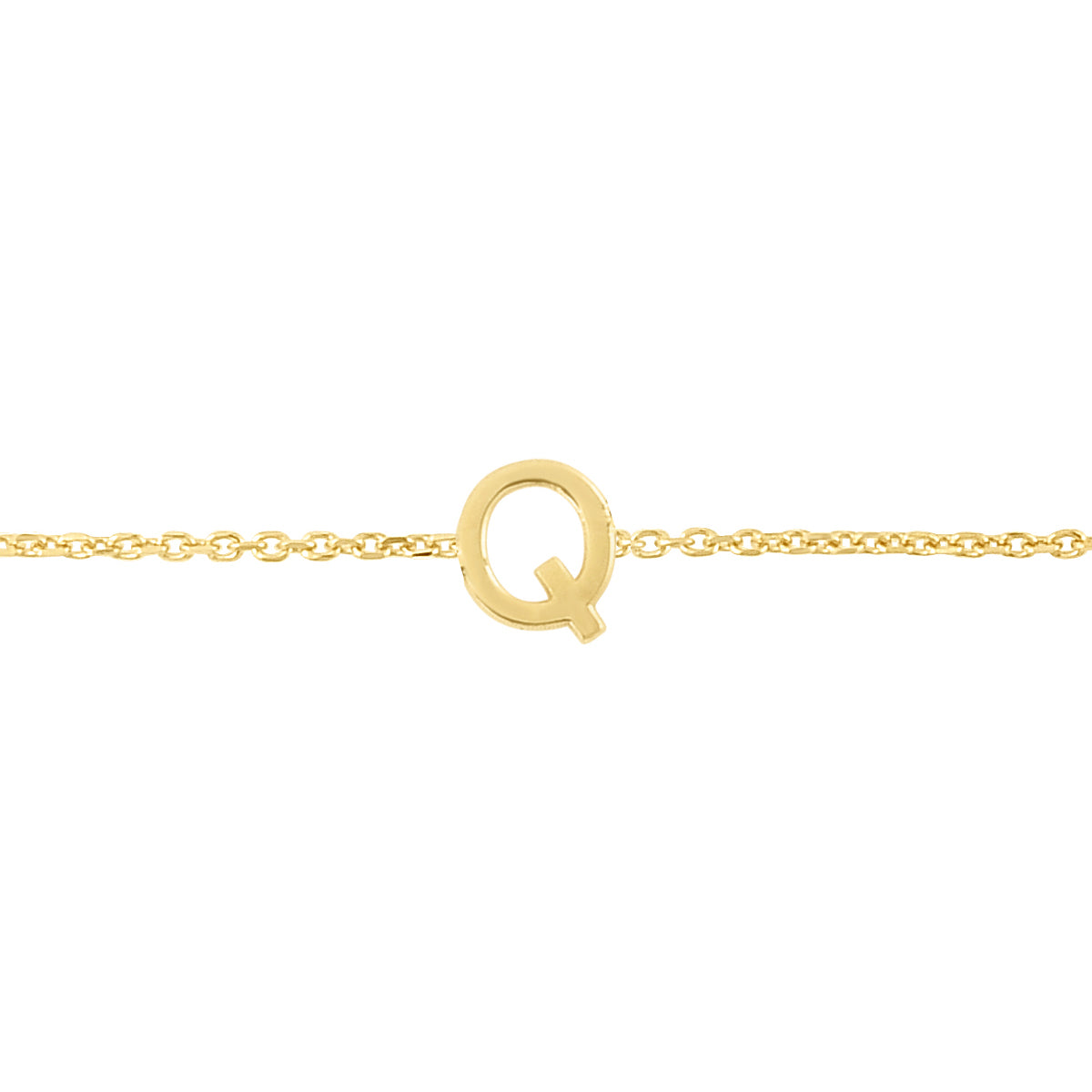 14K Mini Initial Q Necklace