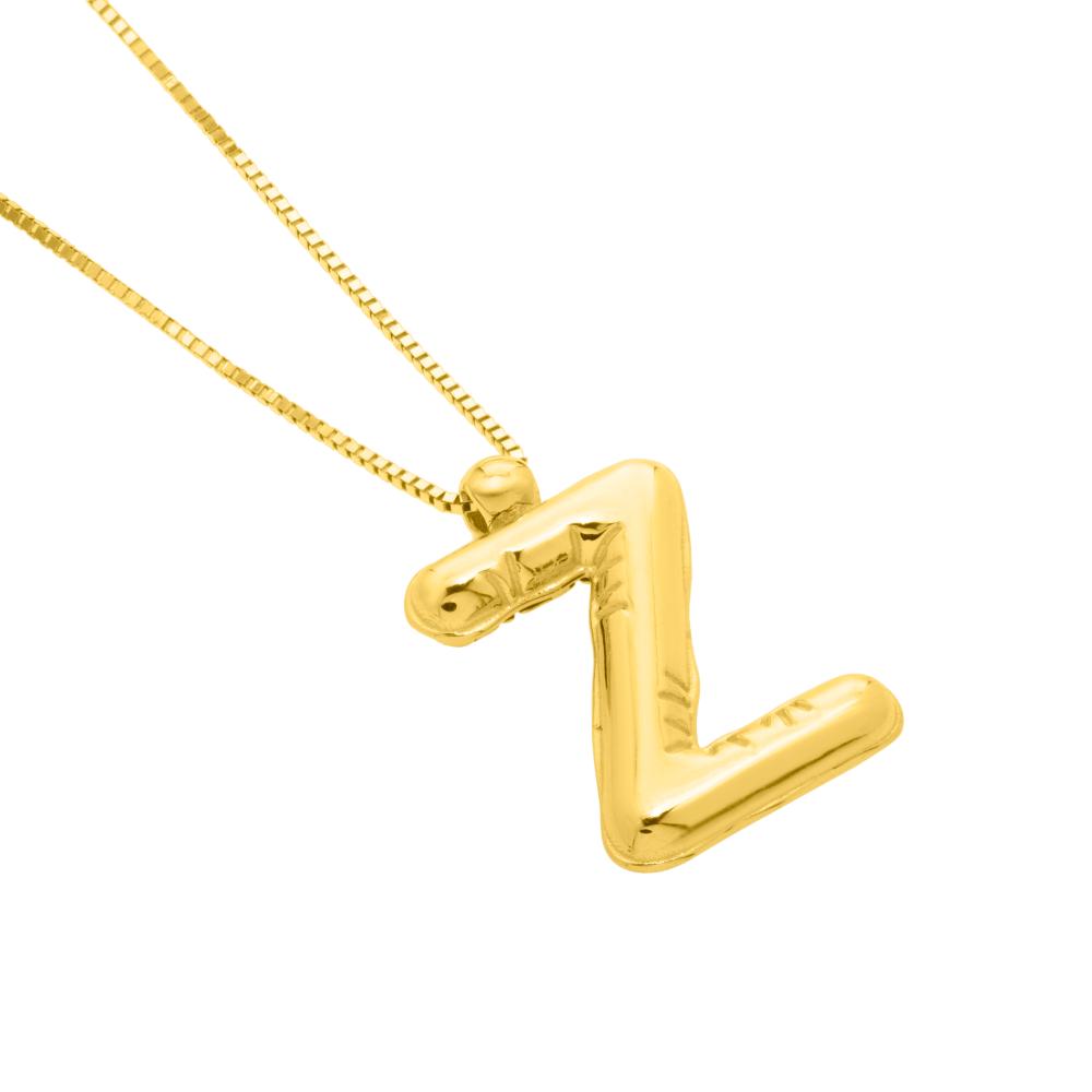 14K Helium Initial Z Pendant