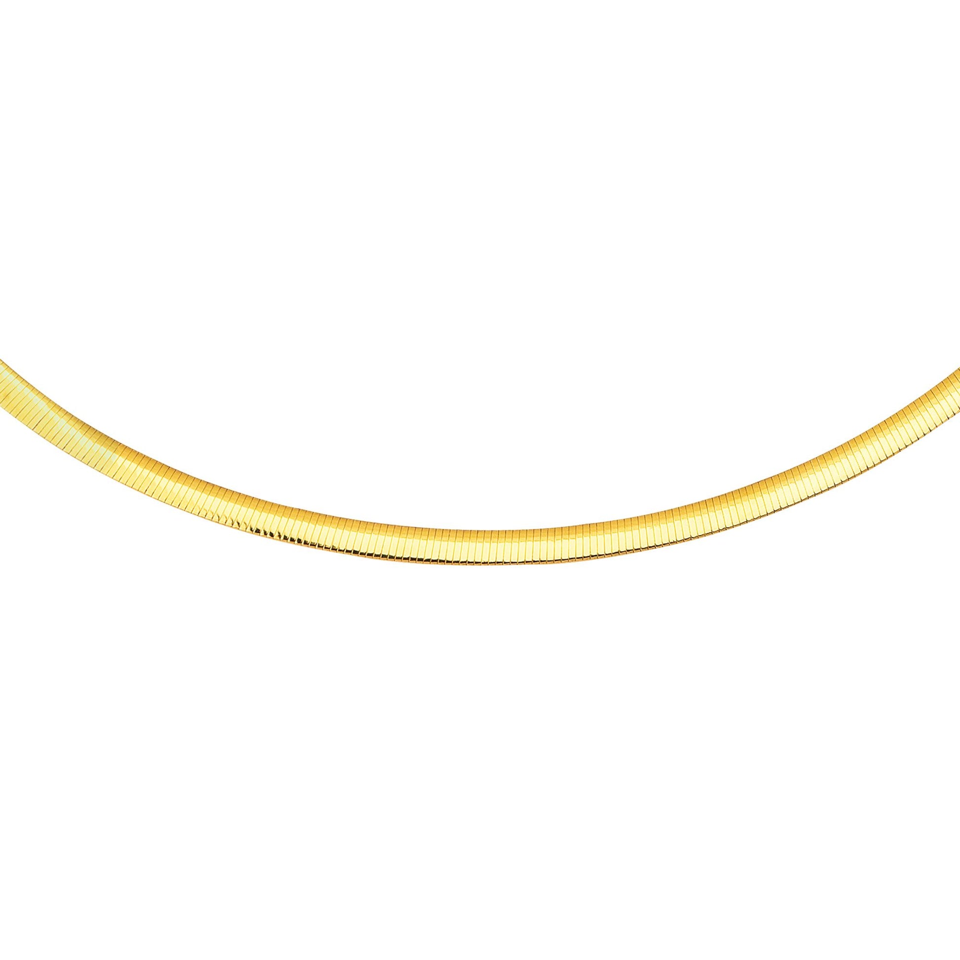 14K & Silver 4mm Reversible Omega Basic Chain