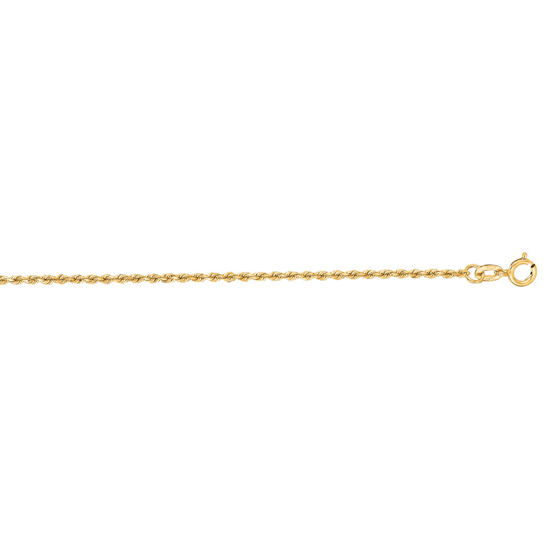 14K Gold 24"" 1.4mm Diamond Cut Royal Rope Chain