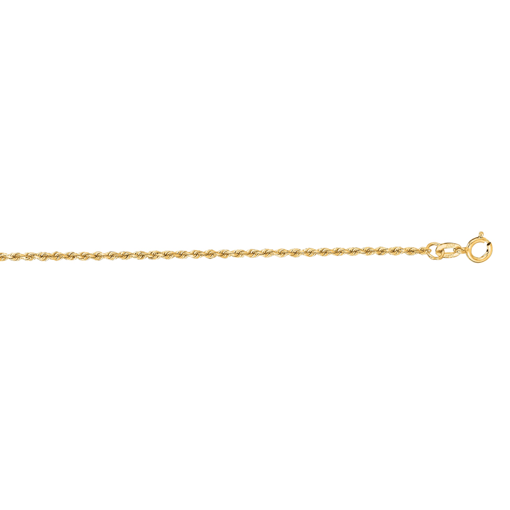 14K Gold 24"" 1.4mm Diamond Cut Royal Rope Chain