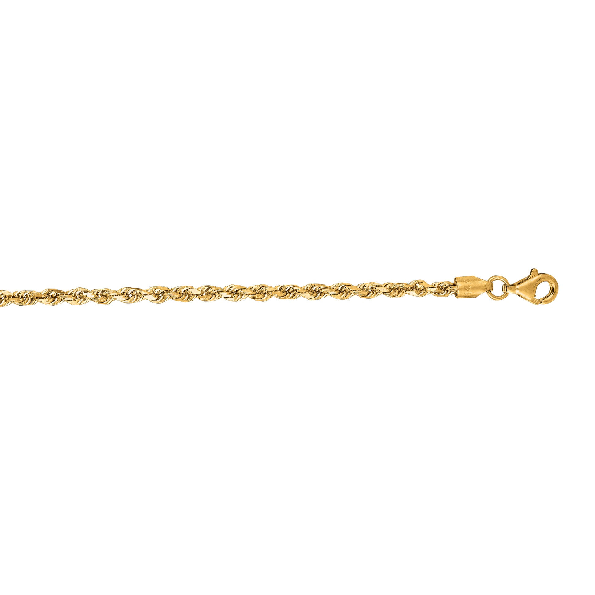 14K Gold 22"" 2.75mm Diamond Cut Royal Rope Chain