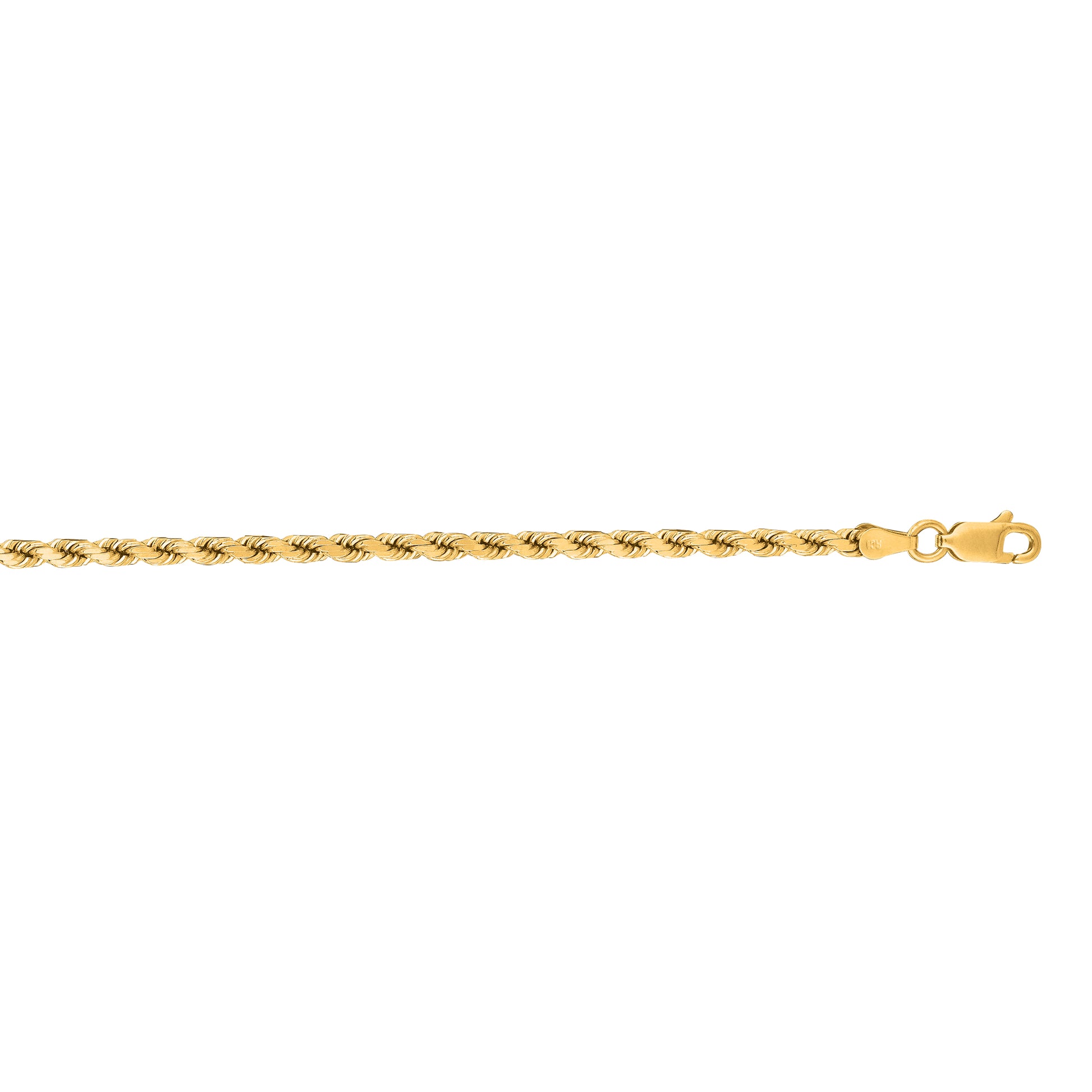 14K Gold 18"" 3.5mm Diamond Cut Royal Rope Chain