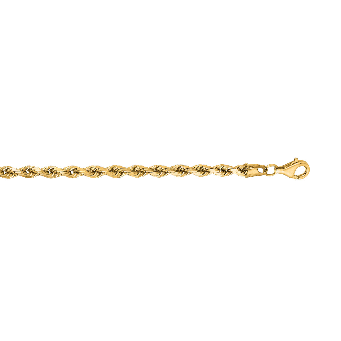 14K Gold 22"" 3.8mm Diamond Cut Royal Rope Chain