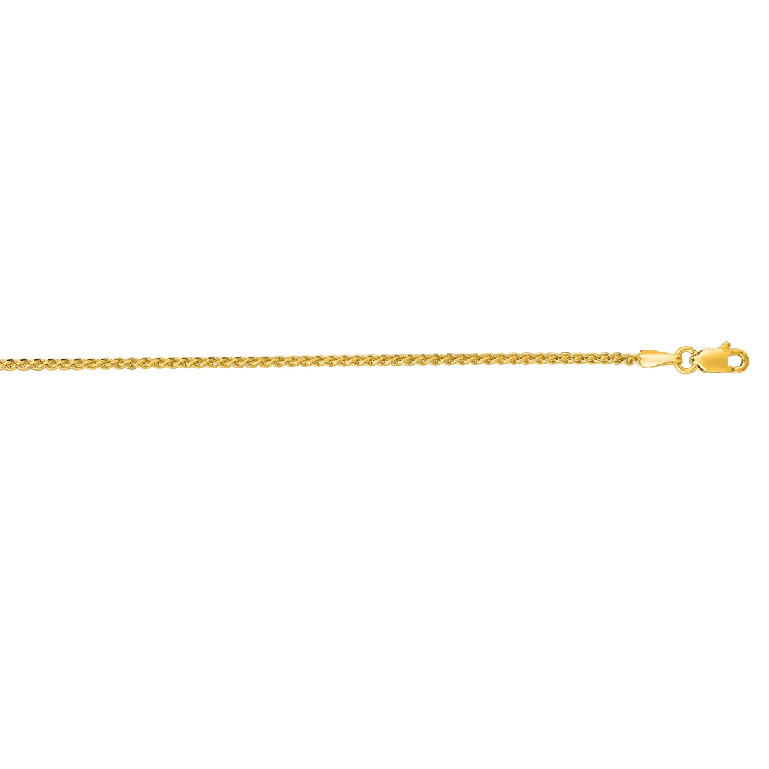 14K Gold 1.5mm Round Wheat Chain