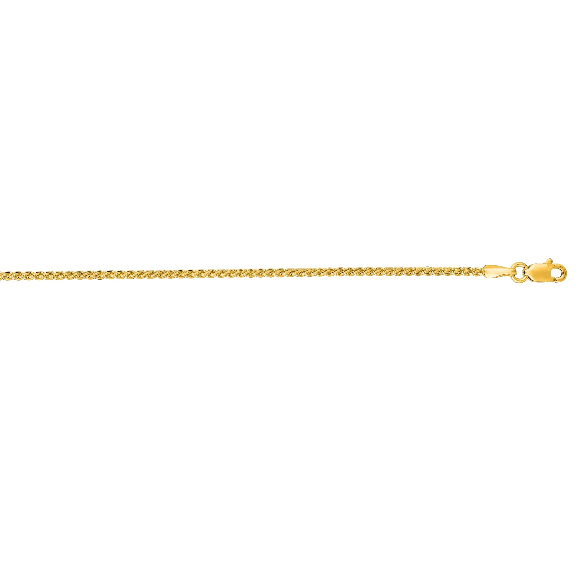 14K Gold 1.5mm Round Wheat Chain