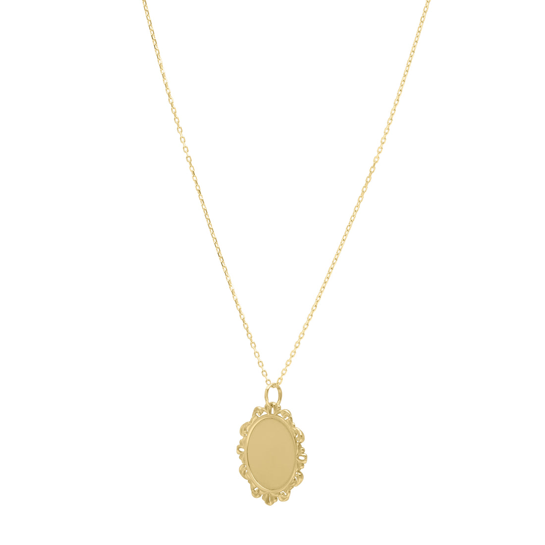 14K Baroque Round Pendant