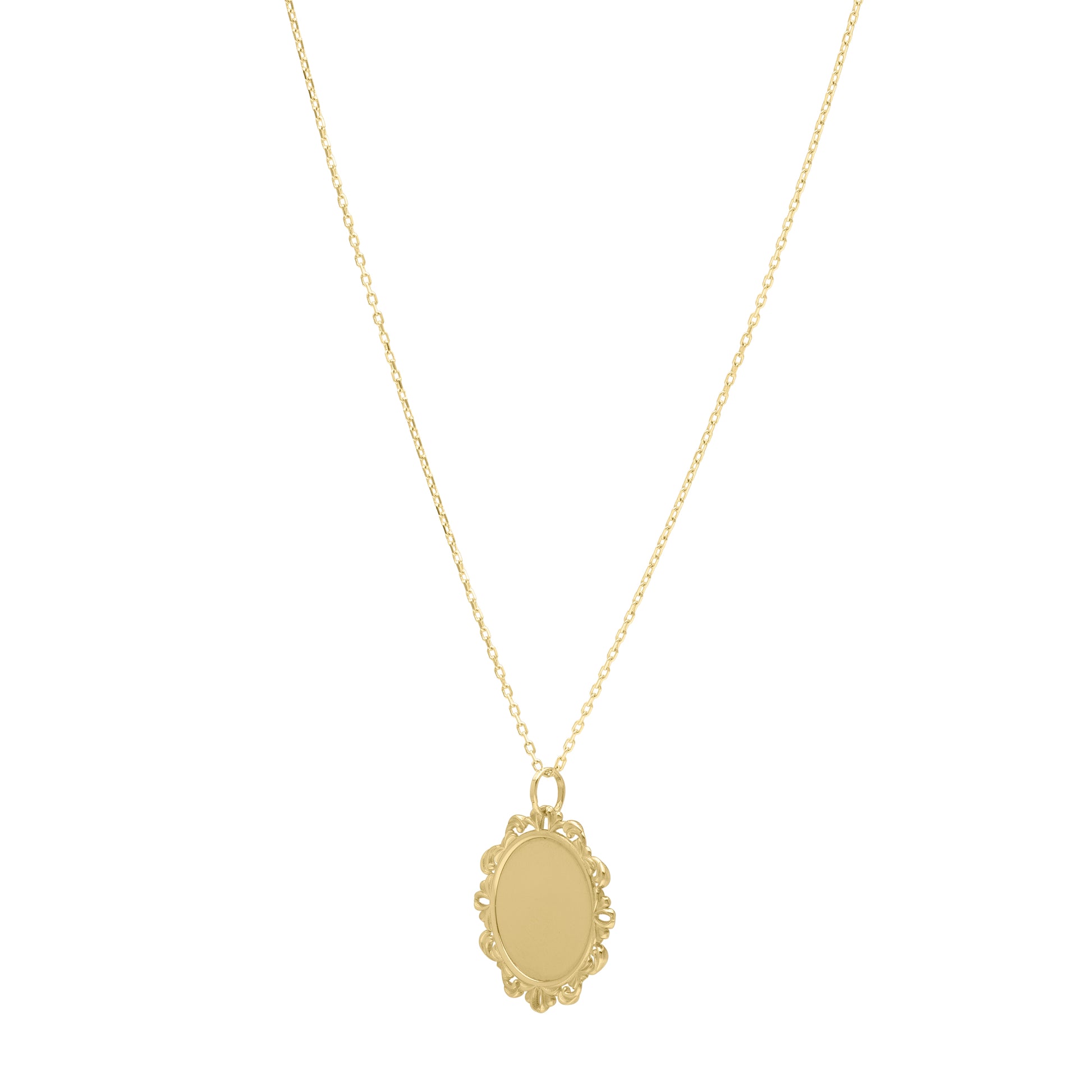 14K Baroque Round Pendant