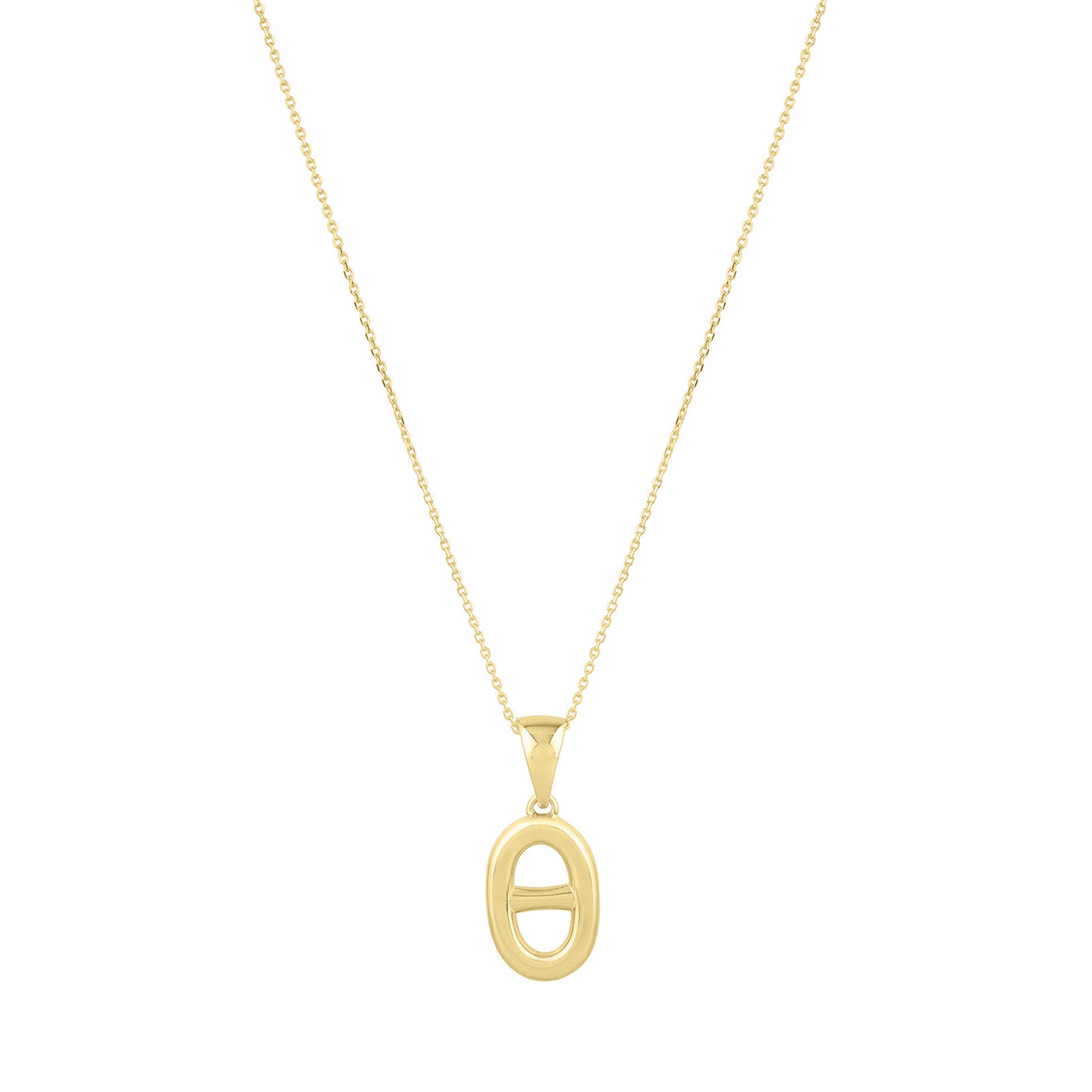 14K Puff Mariner Link Pendant