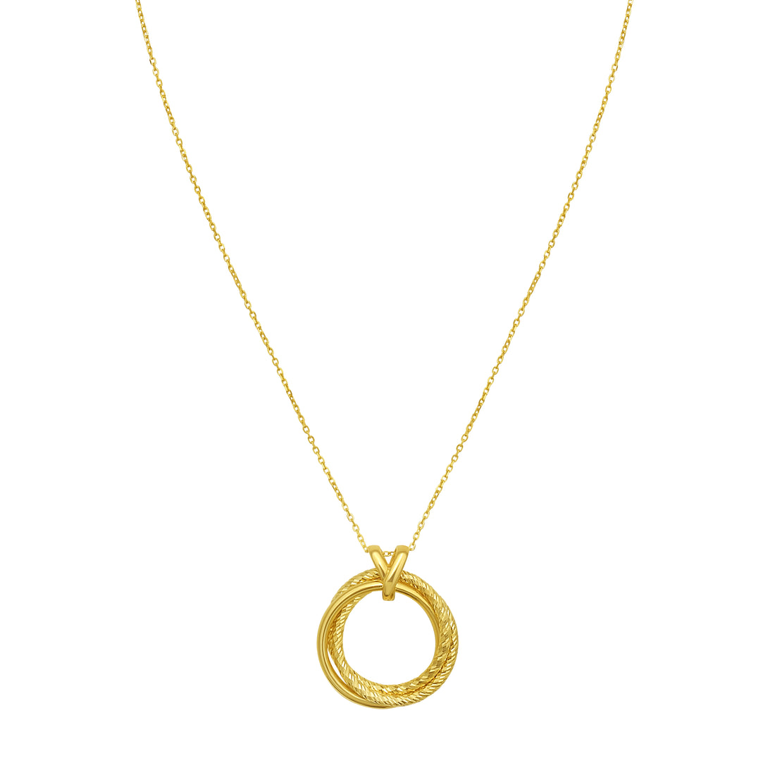 14K Interlocking DC Trinity Necklace