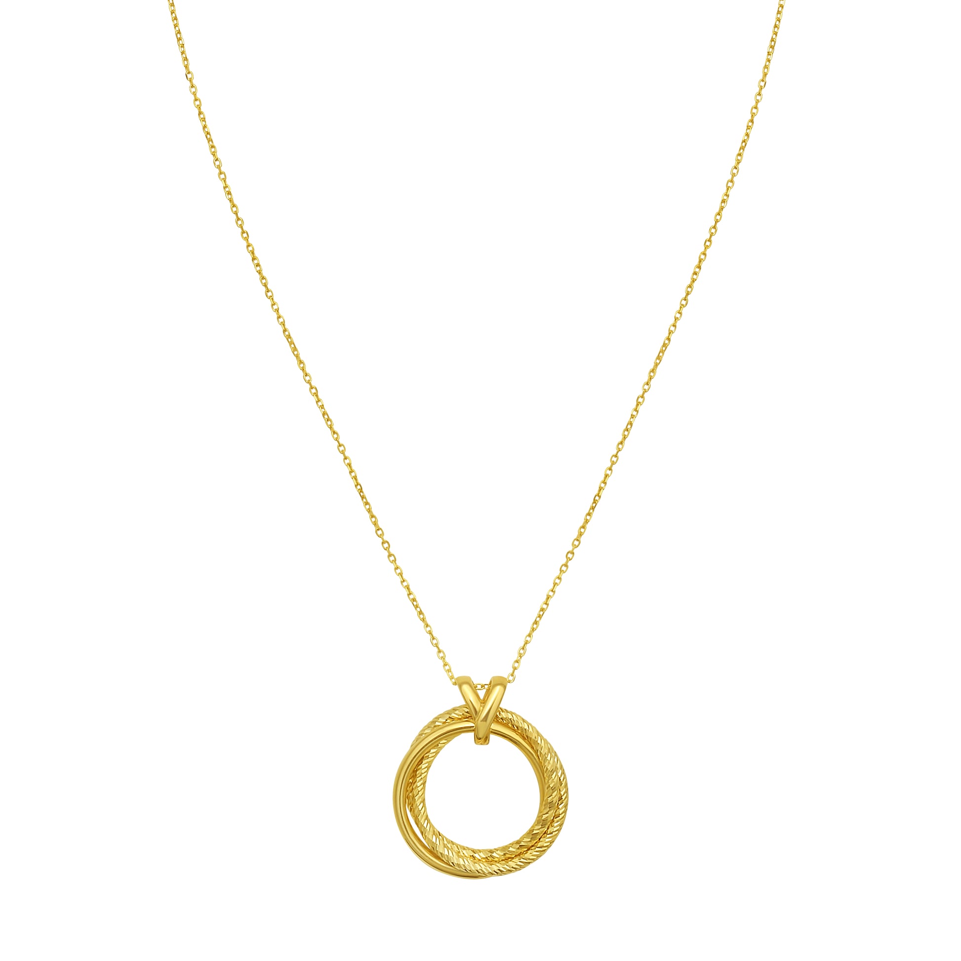 14K Interlocking DC Trinity Necklace