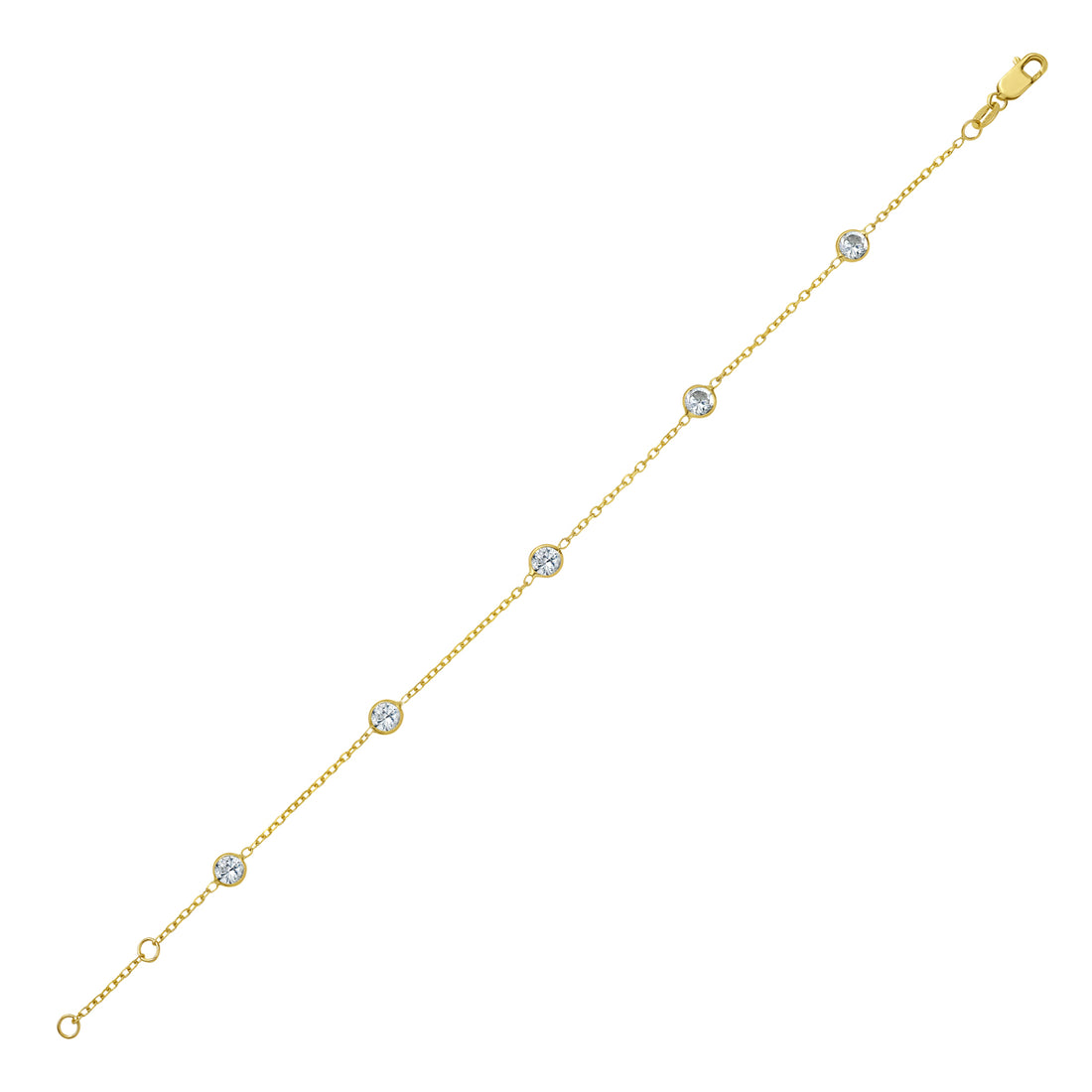 14K CZ Station Bracelet