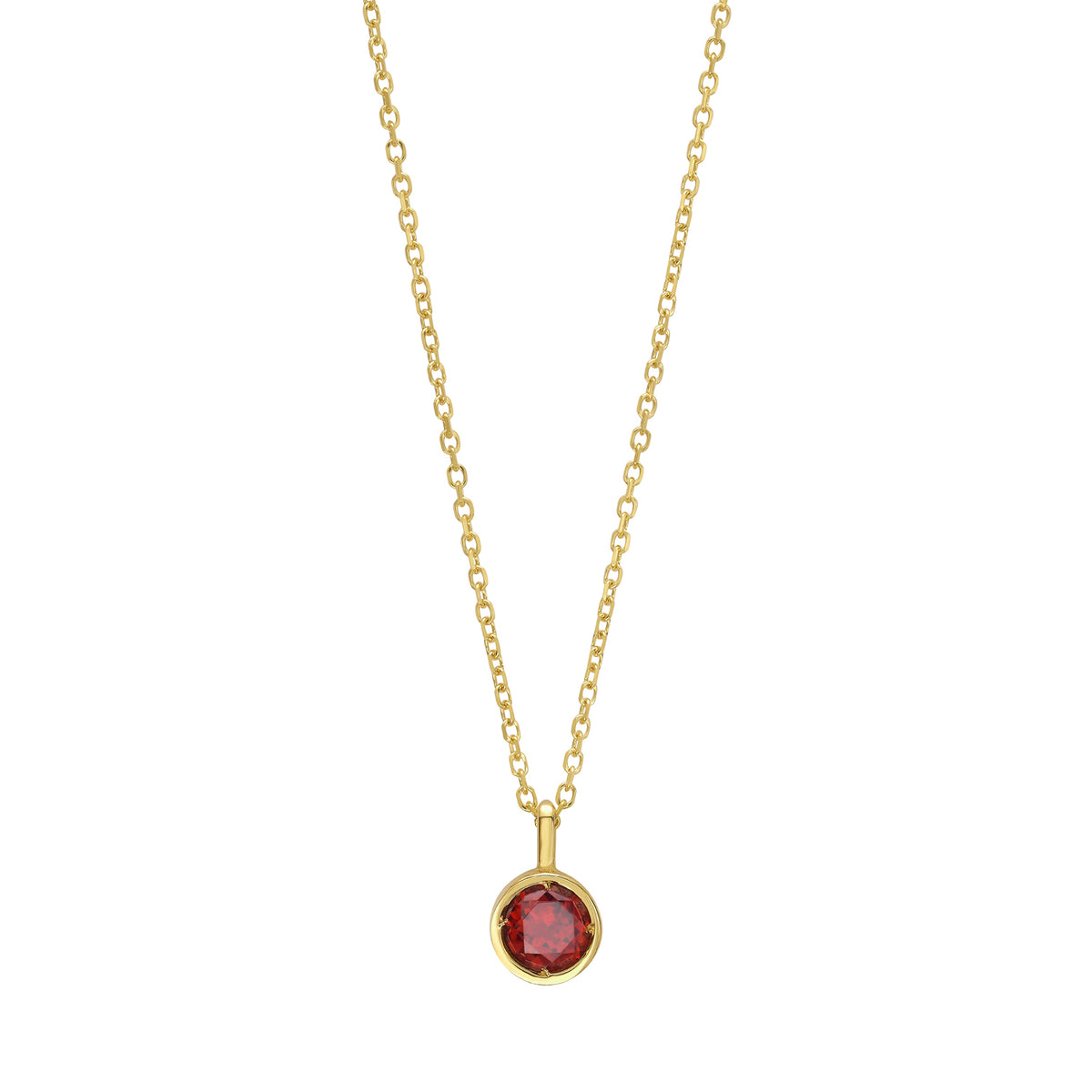 14K Garnet Birthstone Pendant