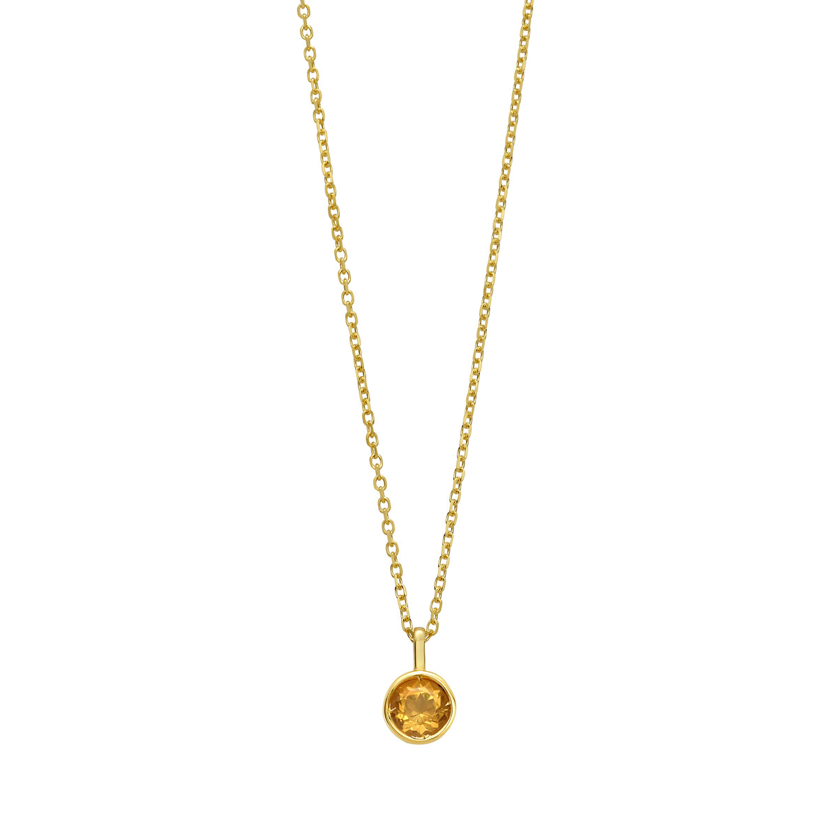 14K Citrine Birthstone Pendant