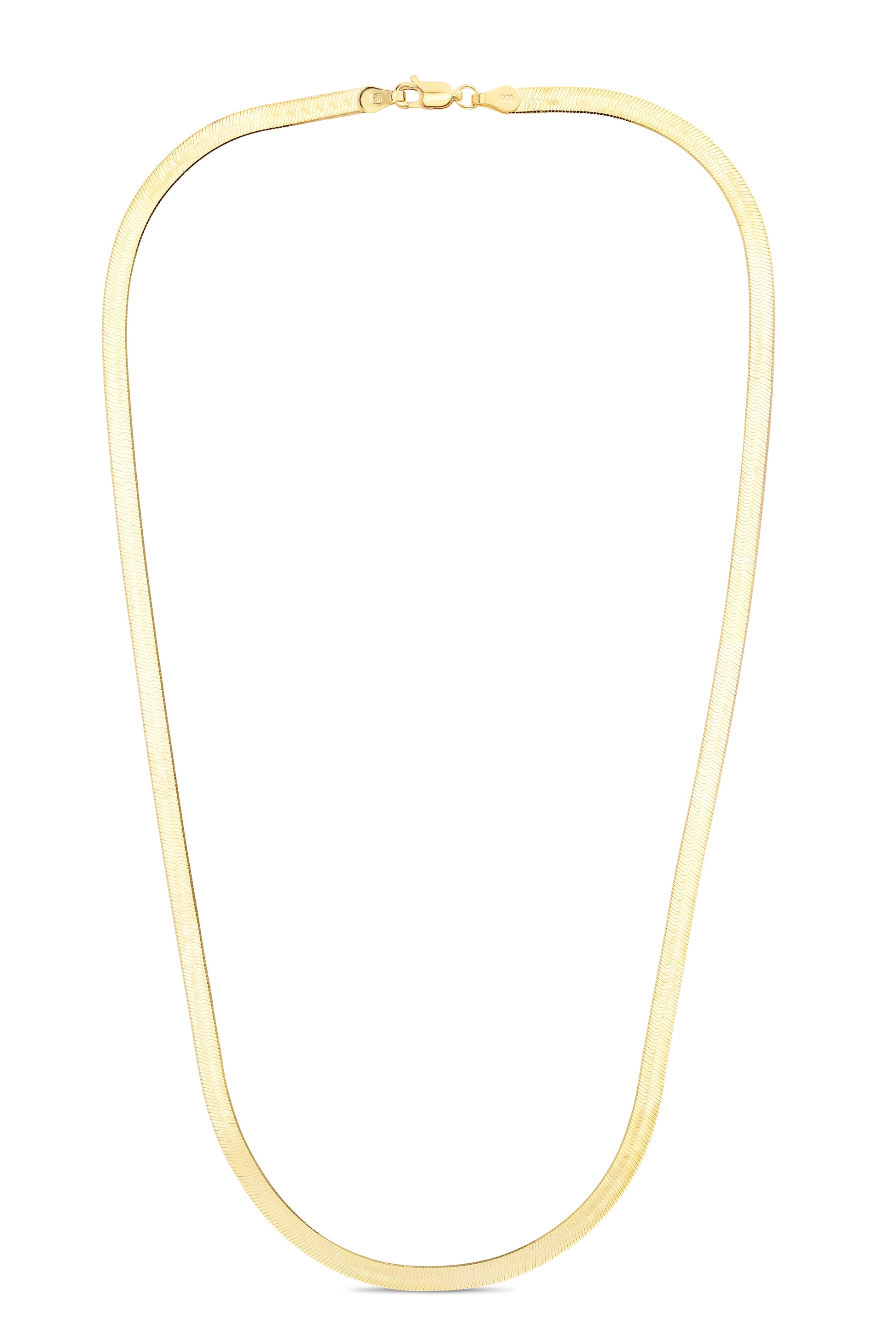 14K Gold 18"" 4mm Imperial Herringbone Chain