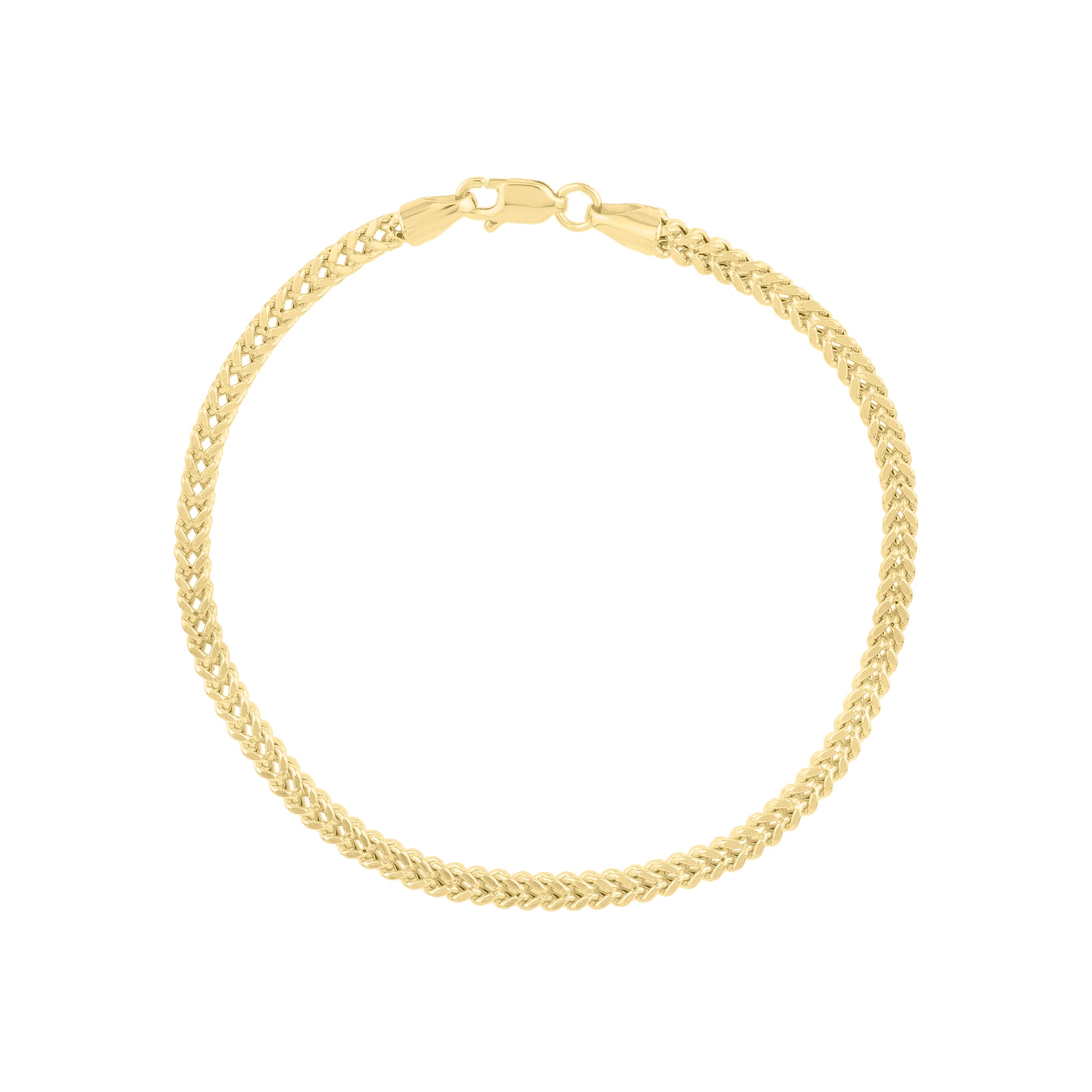 14K Gold 18"" 3mm Semi-Solid Square Franco Chain