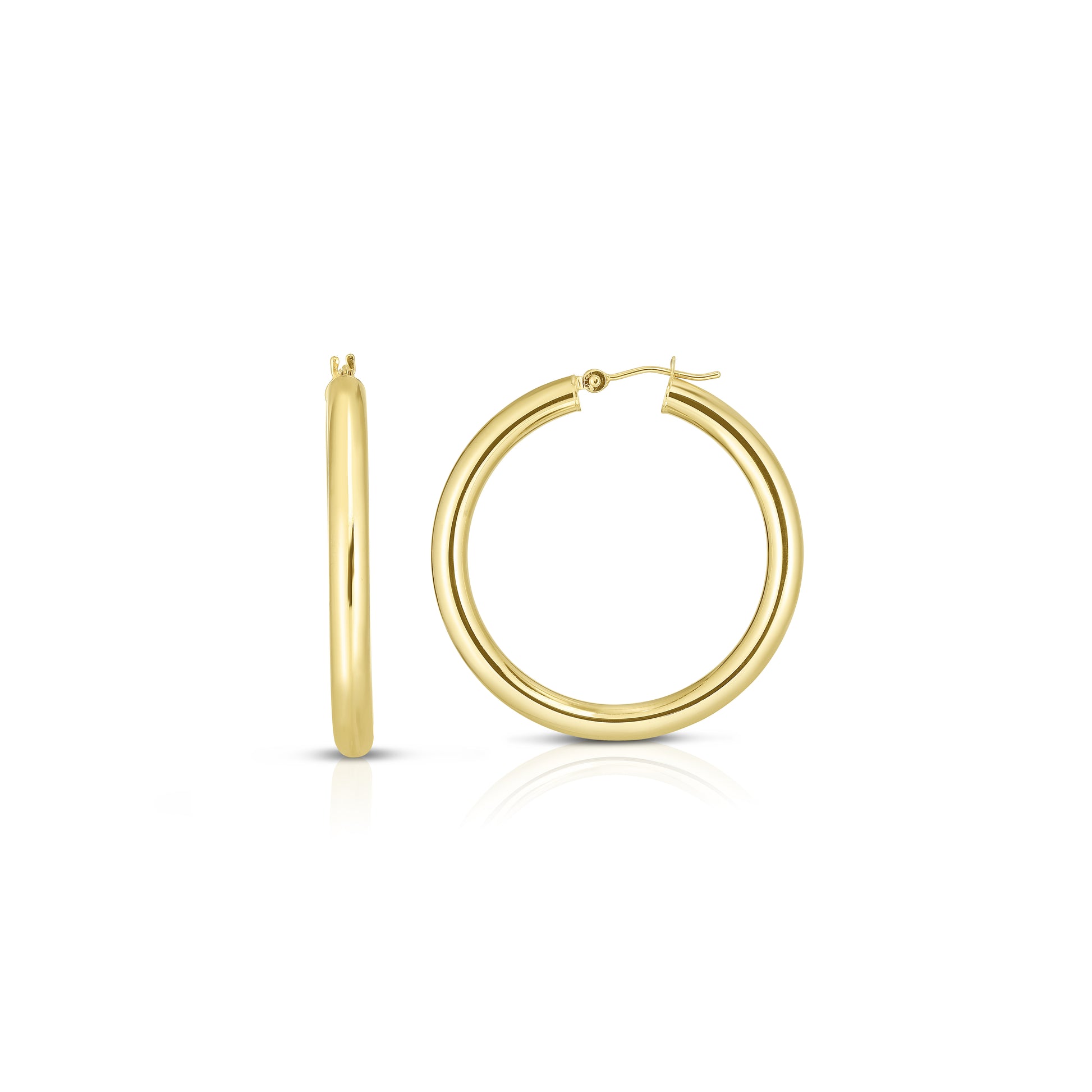 14K Gold 4x25mm Hoops