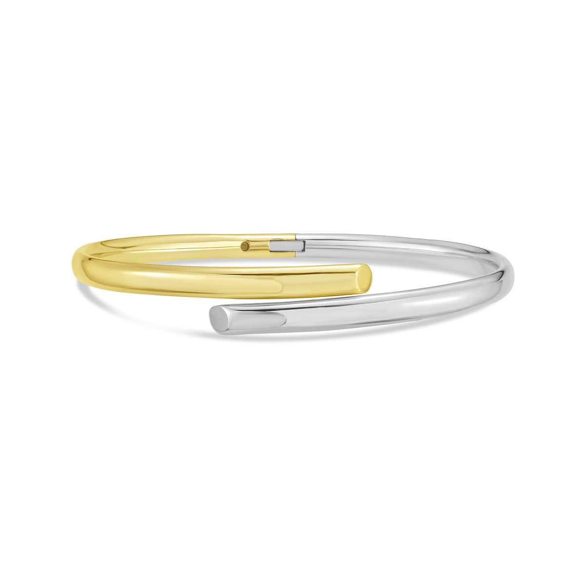 14K Two Tone Gold Bypass Bangle