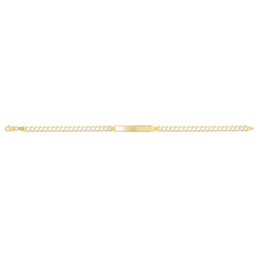 14K 4.7mm Pave Curb ID Bracelet