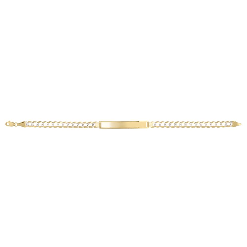 14K 5.7mm Pave ID Curb Bracelet