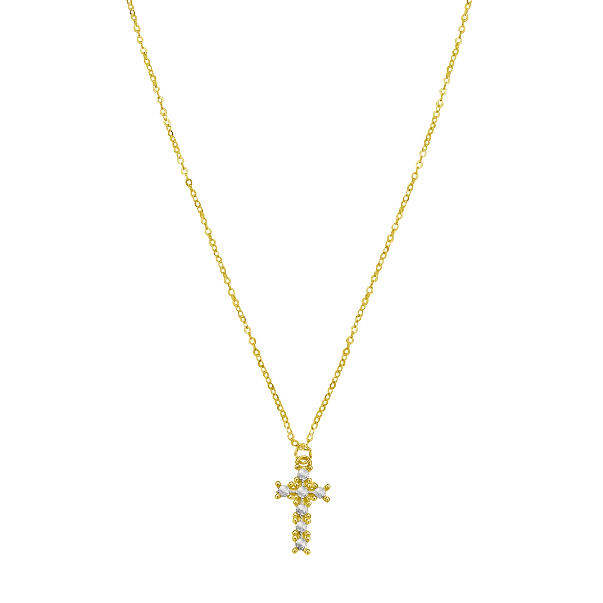 14K DiamonOro Cross Necklace