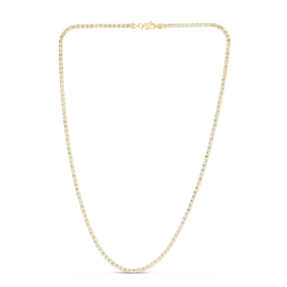 14K Gold 16"" 2.7mm Two-Tone Fancy Ice Chain