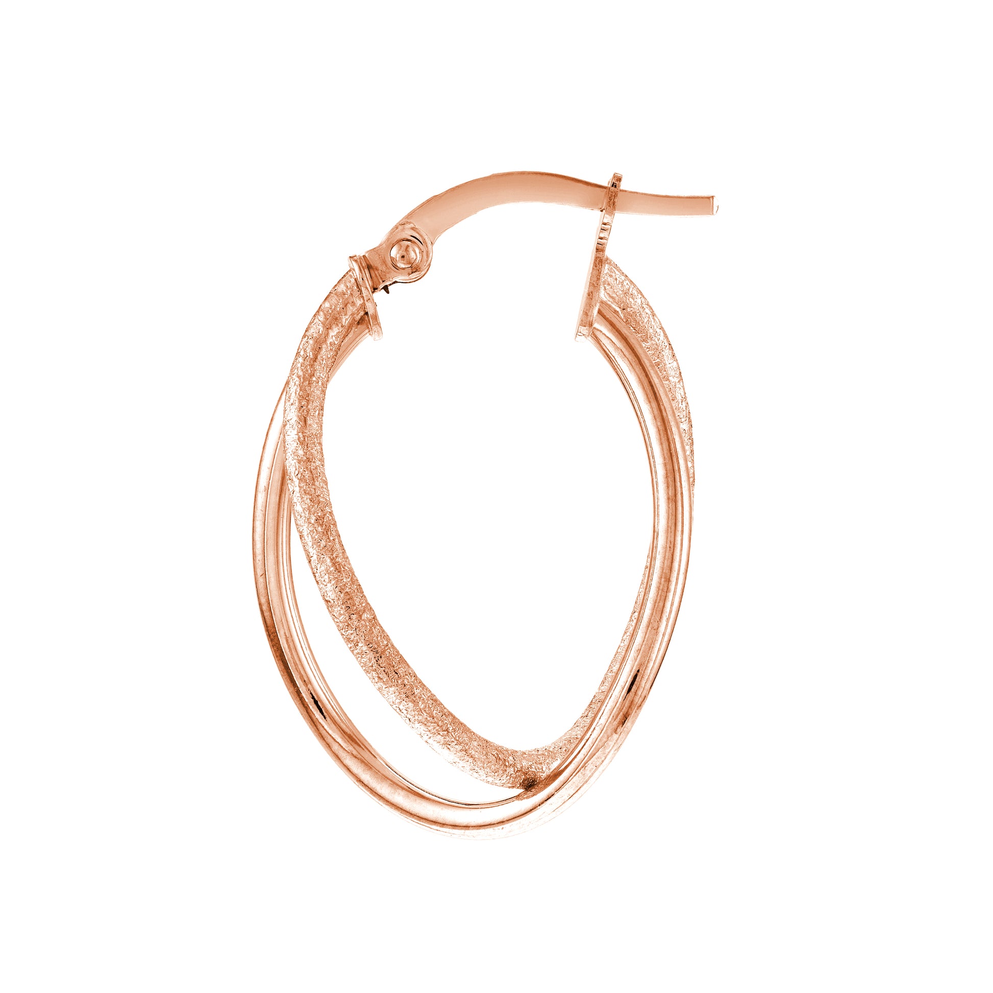 Polished and Satin Twisted Hoop Earrings