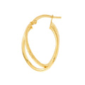 Polished and Satin Twisted Hoop Earrings