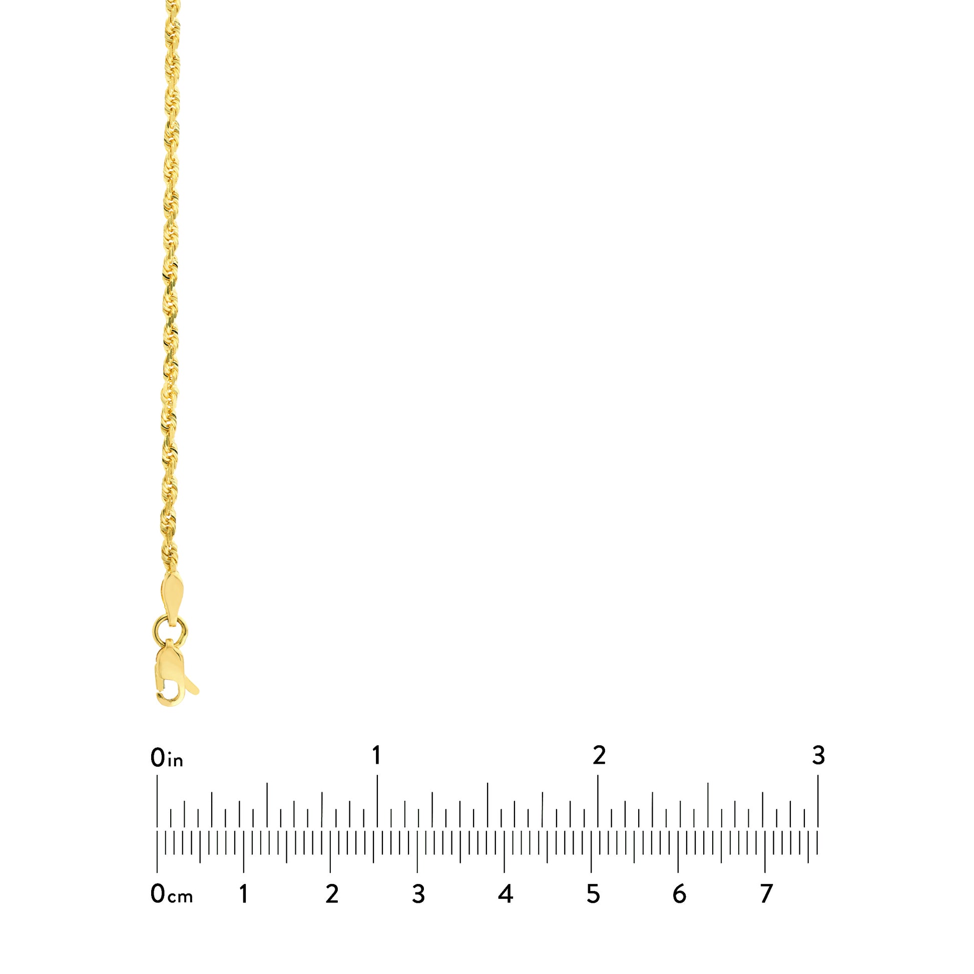 2.15mm D/C Rope Chain with Lobster Lock