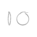 2mm x 25mm Polished Hoop Earrings