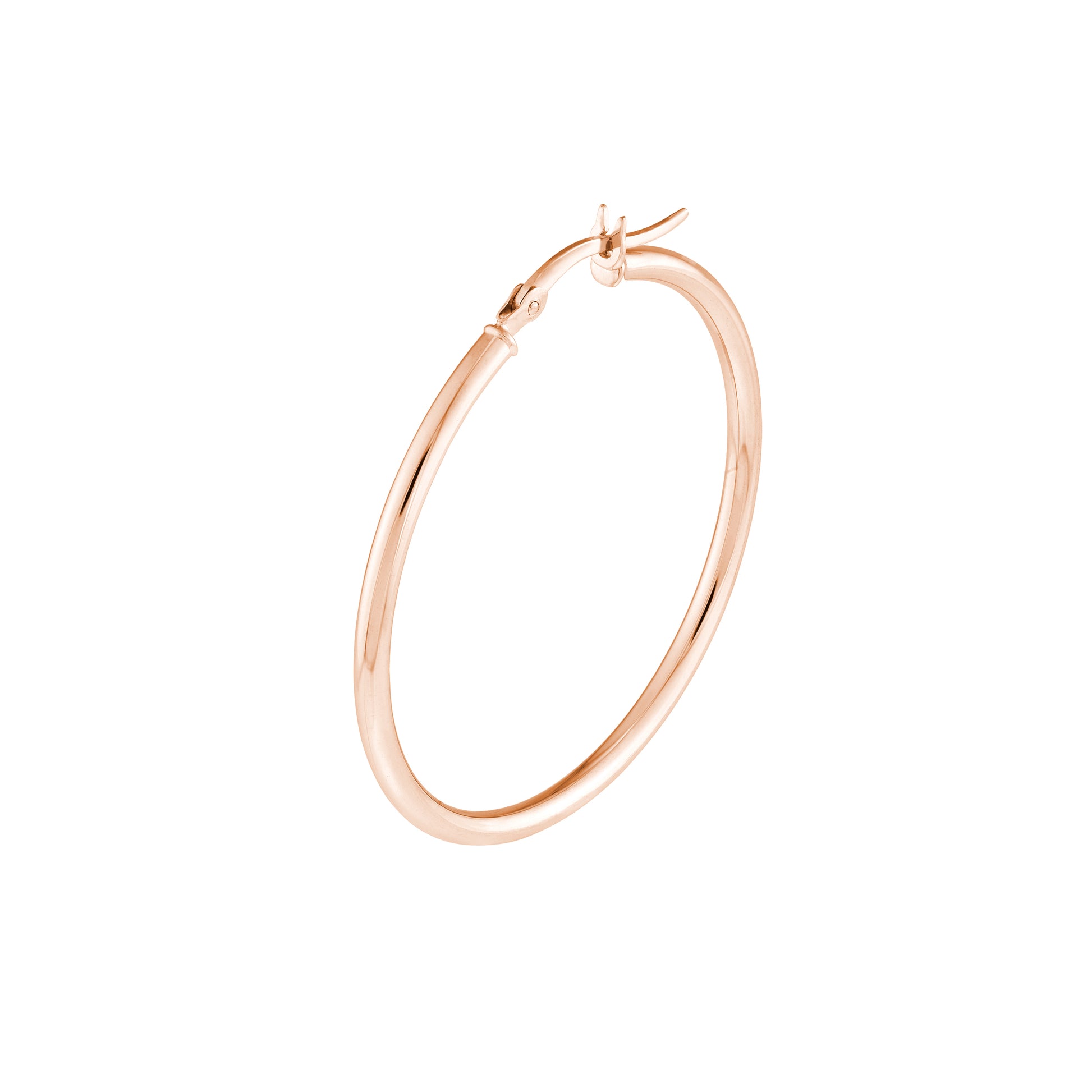 2mm x 35mm Polished Hoop Earrings