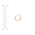 3mm x 15mm Diamond-Cut Hoop Earrings