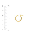 3mm x 15mm Diamond-Cut Hoop Earrings