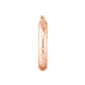 3mm x 20mm Diamond-Cut Hoop Earrings