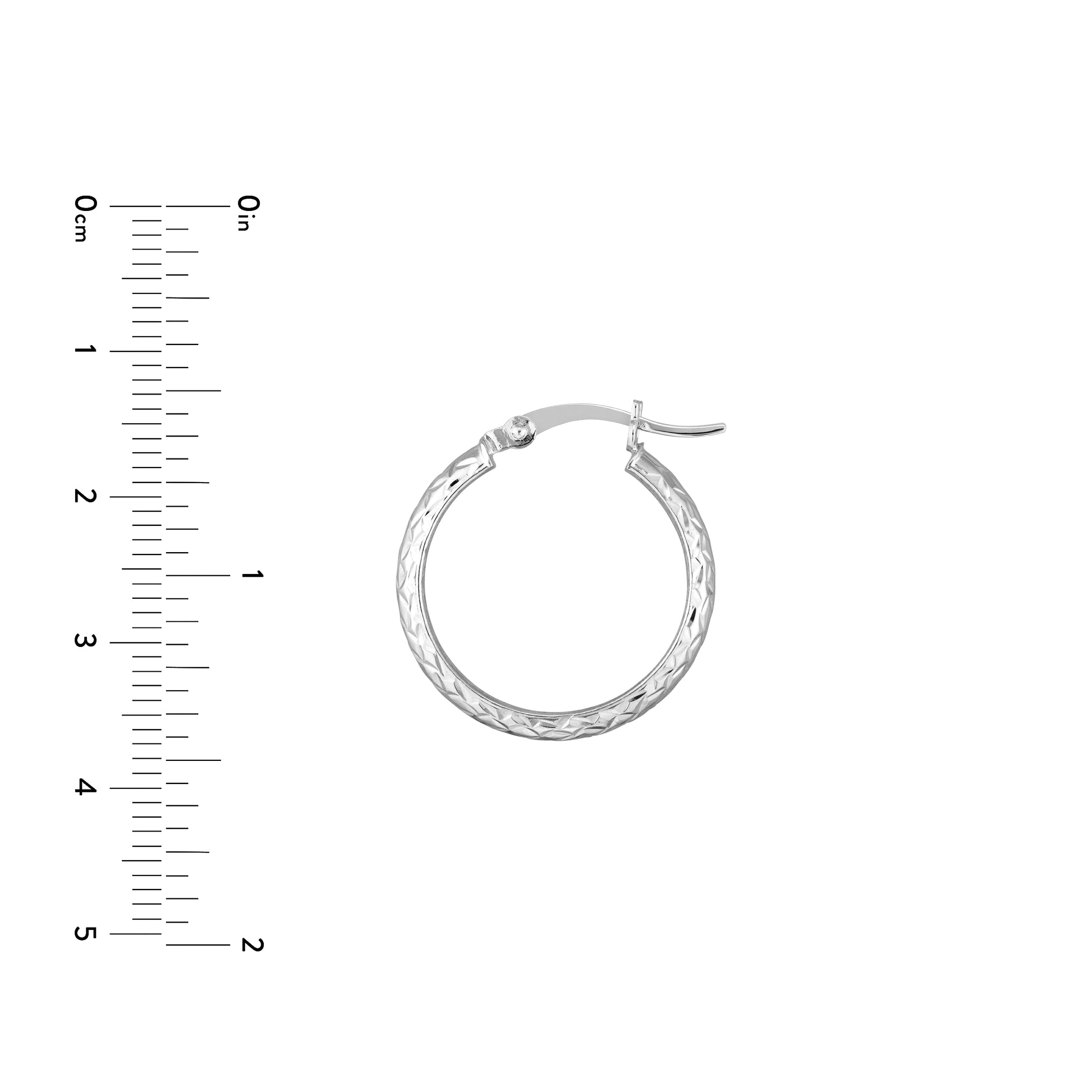 3mm x 20mm Diamond-Cut Hoop Earrings
