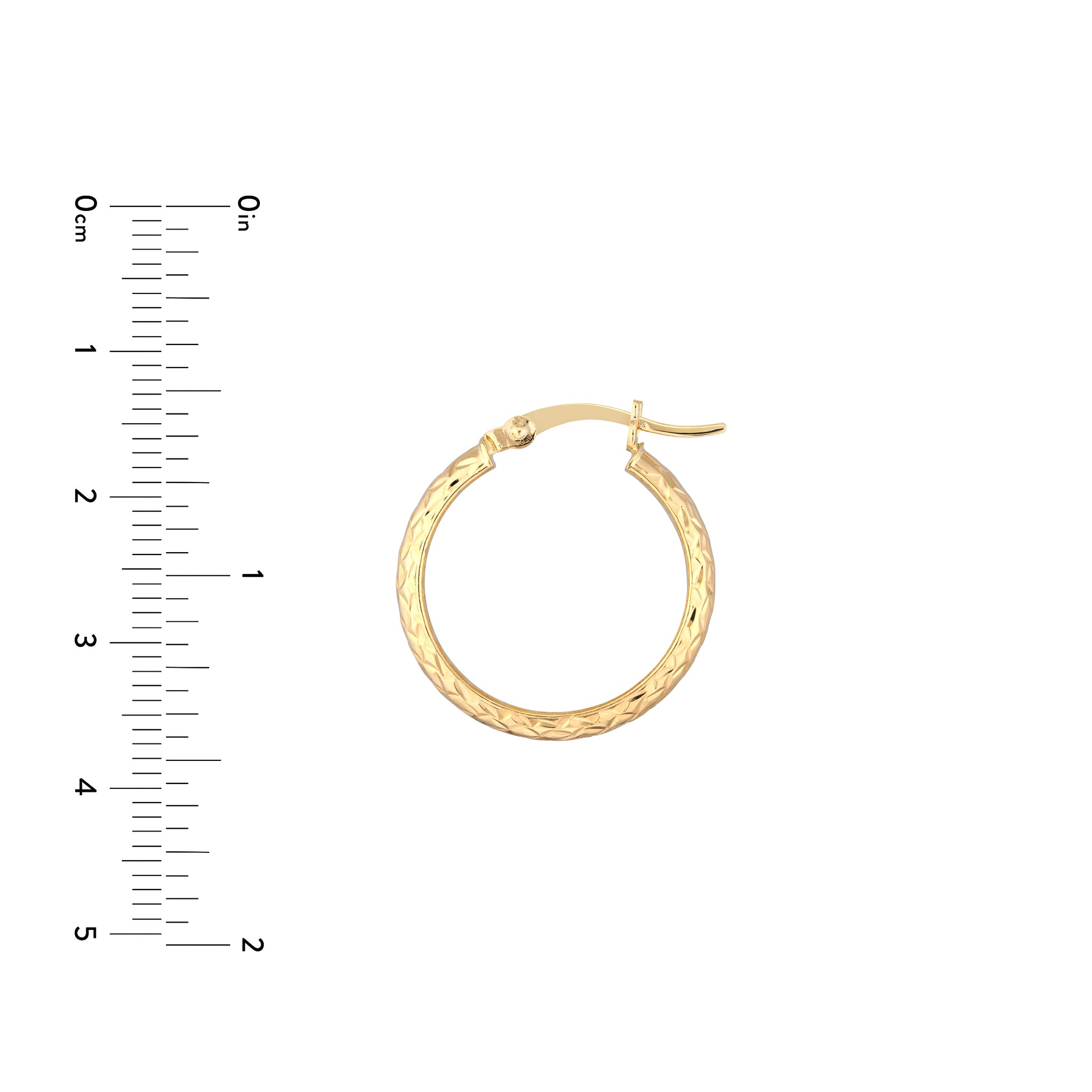 3mm x 20mm Diamond-Cut Hoop Earrings