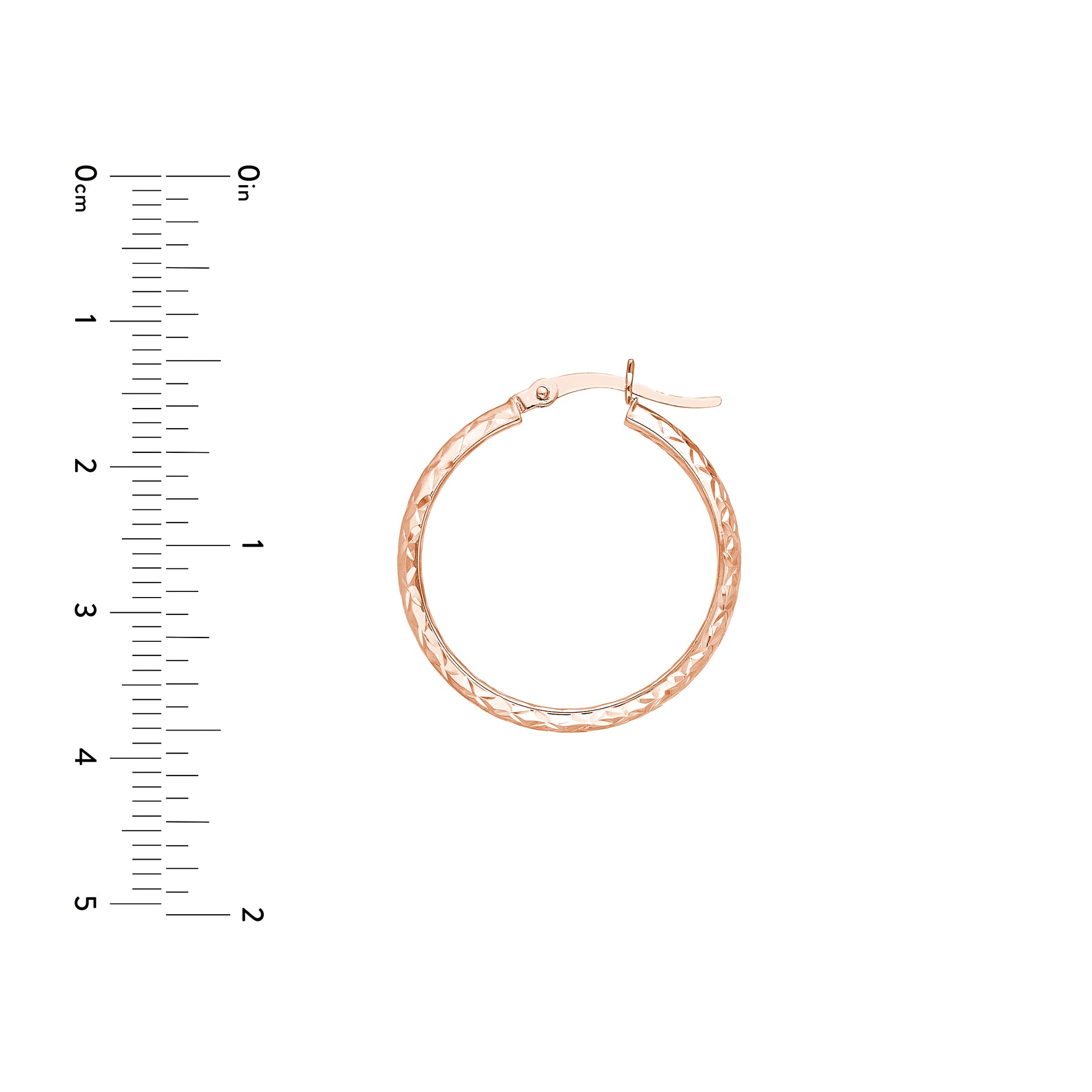 25mm x 3mm Diamond-Cut Hoop Earrings