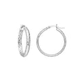 25mm x 3mm Diamond-Cut Hoop Earrings