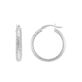 25mm x 4mm Diamond-Cut Hoop Earrings
