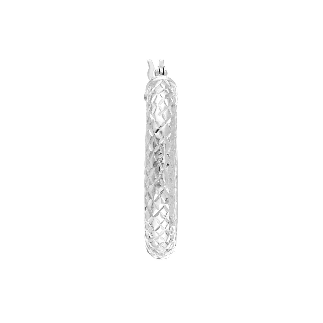 25mm x 4mm Diamond-Cut Hoop Earrings