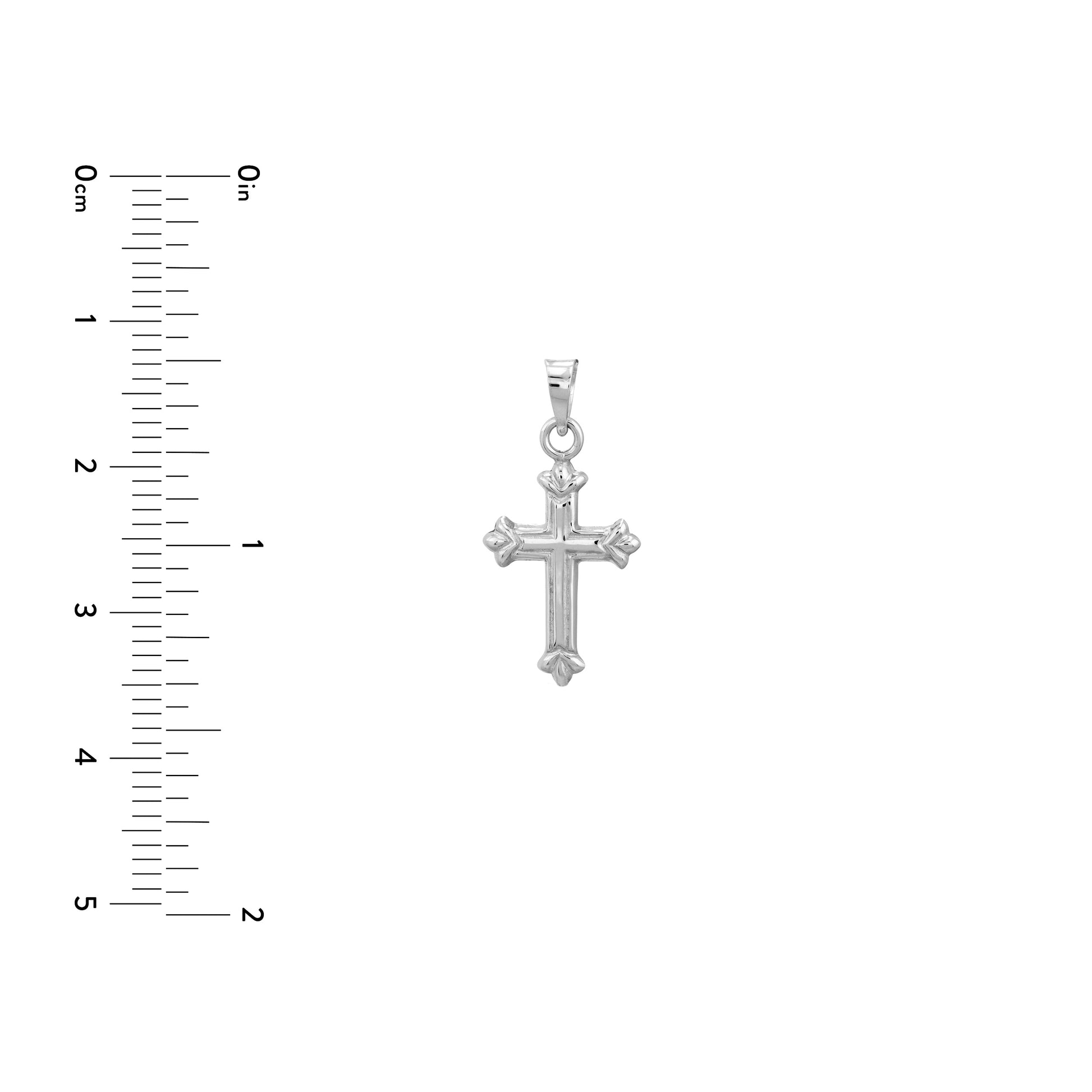 3D Fleur Detailed Cross Pendant