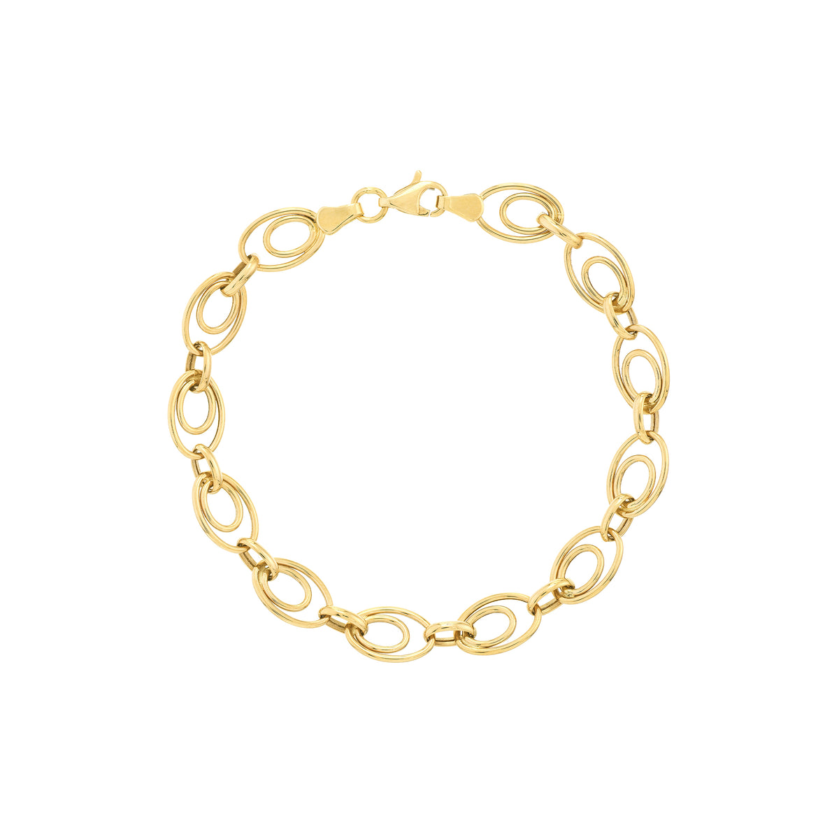 Graduated Double Oval Link Bracelet