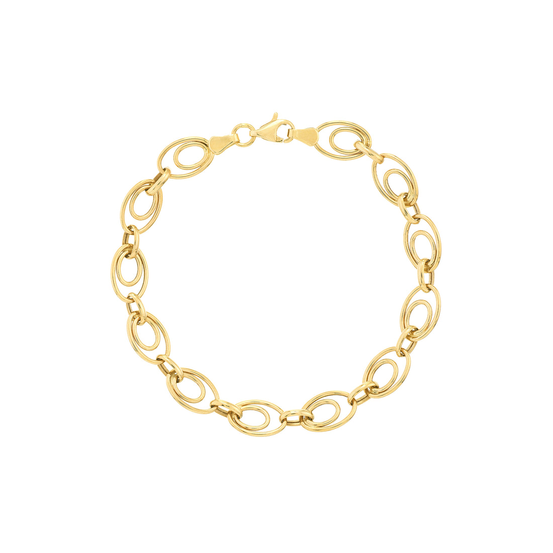 Graduated Double Oval Link Bracelet