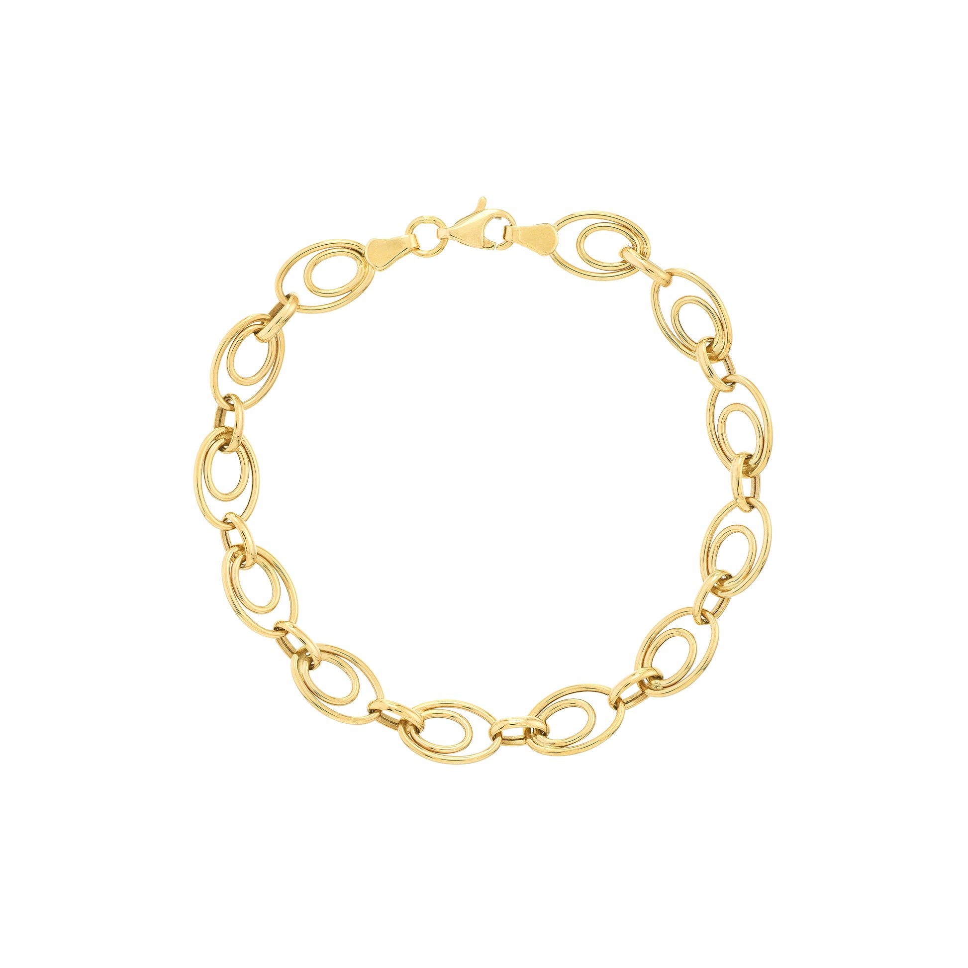 Graduated Double Oval Link Bracelet
