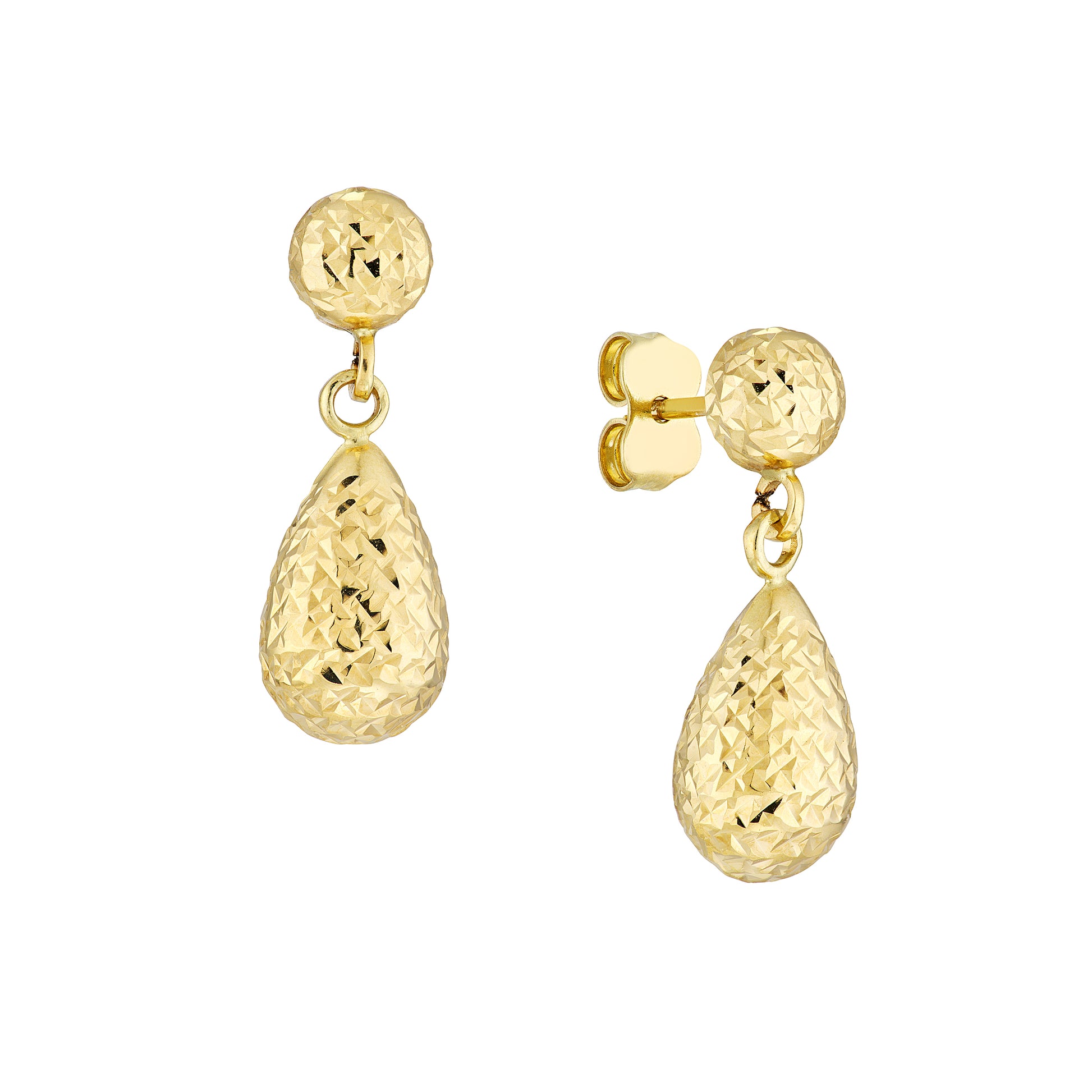 D/C Teardrop Dangle Earrings on Post Back